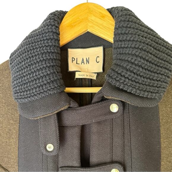 Like new! PLAN C Roll-neck Wool Cape Jacket In Brown Size 36/US Size 0/Size XS - Picture 9 of 11